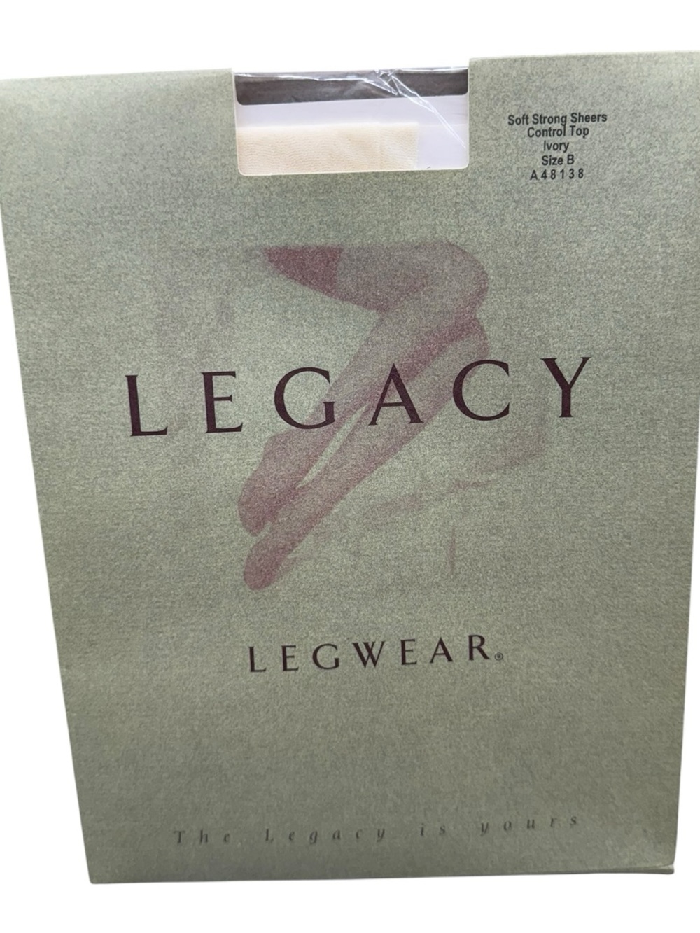 QVC Legacy Legwear Soft Strong Sheers Control Top Pantyhose Size B Ivory A48138